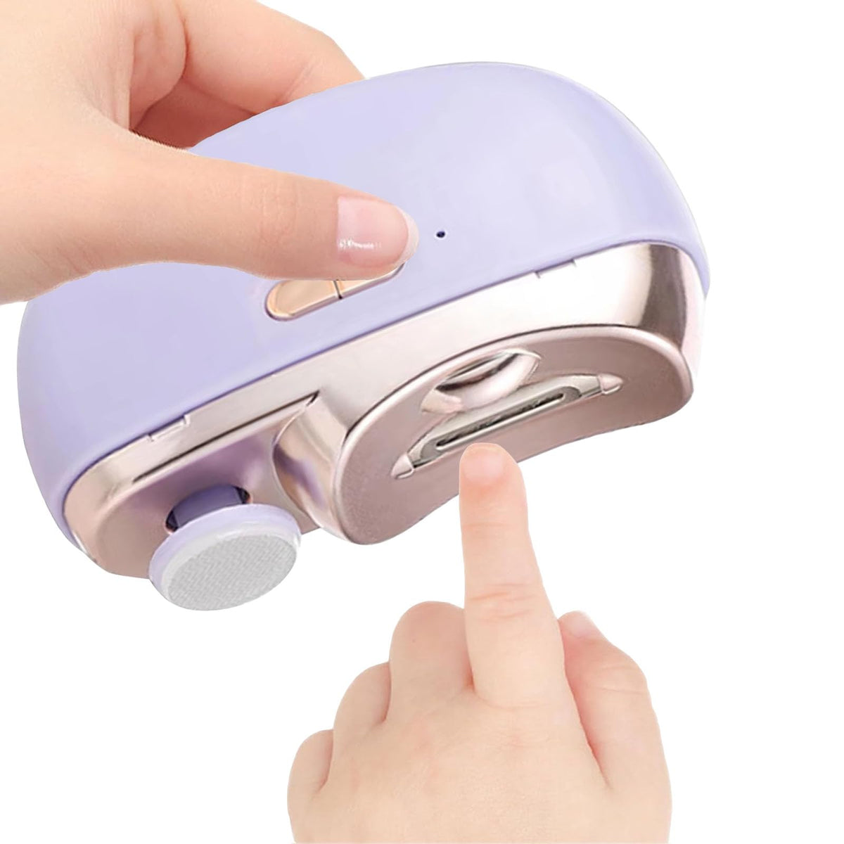 Electric Nail Clipper 2 in 1 Automatic Nail Clipper USB Rechargeable Safety Fingernail Trimmer for Newborn Infant Baby Toddler Kids Adult and Seniors (Purple)